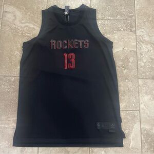 Adidas NBA Houston Rockets James Harden Rockets Jersey Black Edition Sz‎ XL